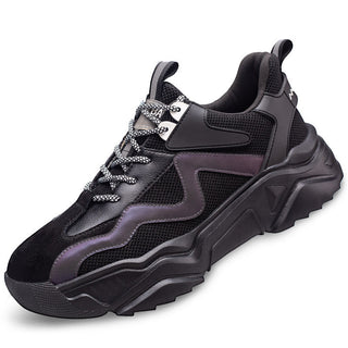 Thick Sole Sneakers, Leather Mesh Guardian Sneakers, Cool Kickx™